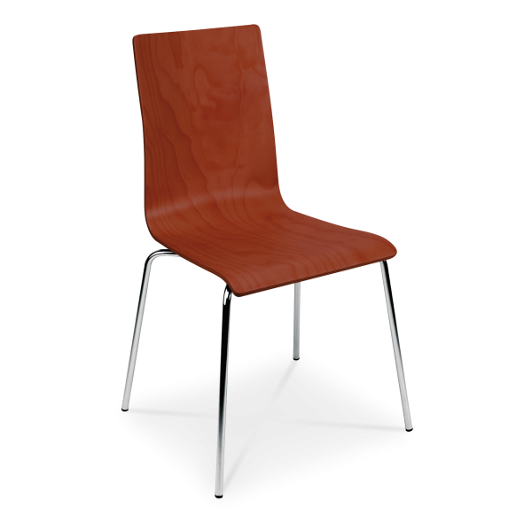 Chair Cafe VII Wood chrome