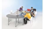 Island desk semicircular