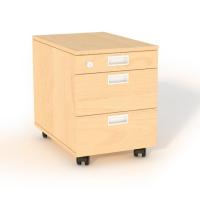 Container under desk with 3 drawers