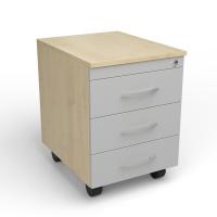Container under desk with 3 drawers